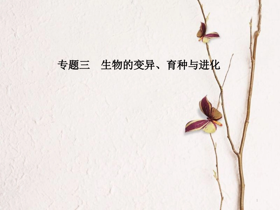 高考生物二轮复习 第三单元 遗传、变异与进化 专题三 生物的变异、育种与进化课件(1)_第1页