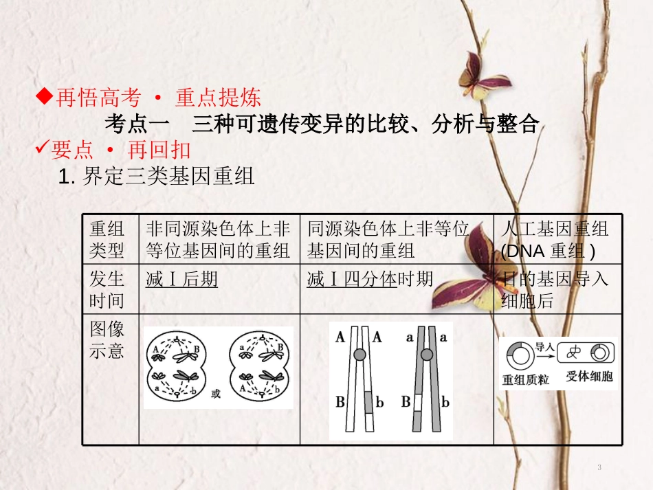 高考生物二轮复习 第三单元 遗传、变异与进化 专题三 生物的变异、育种与进化课件(1)_第3页