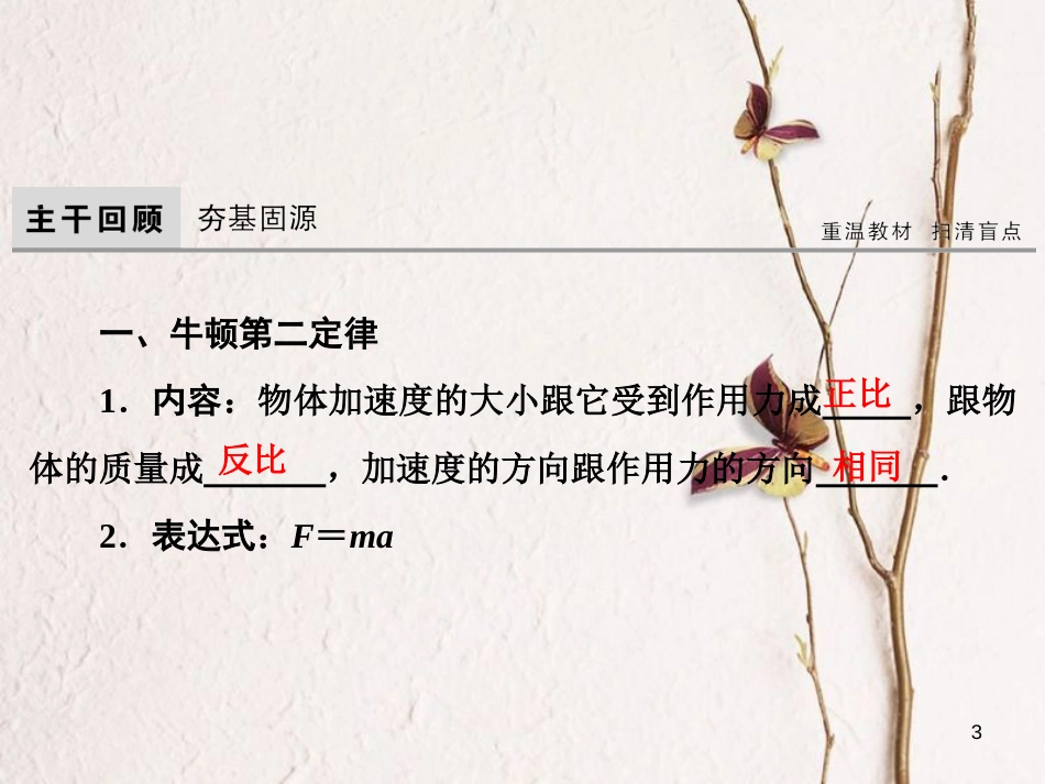 高考物理大一轮复习 第3章 牛顿运动定律 第2节 牛顿第二定律 两类动力学问题课件_第3页