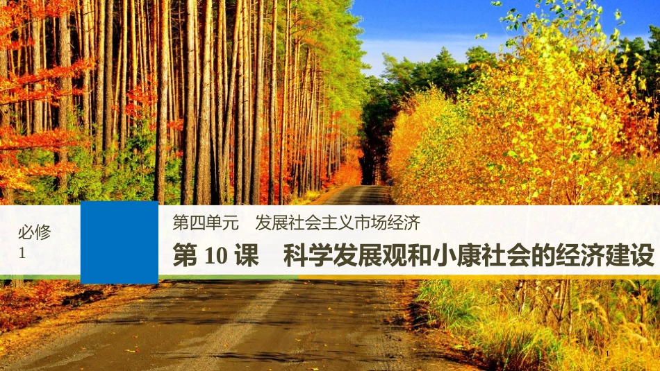 2019届高考政治一轮复习 第四单元 发展社会主义市场经济 第10课 科学发展观和小康社会的经济建设课件 新人教版必修1_第1页