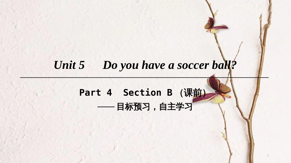 七年级英语上册 Unit 5 Do you have a soccer ball Part 4课件 （新版）人教新目标版_第1页