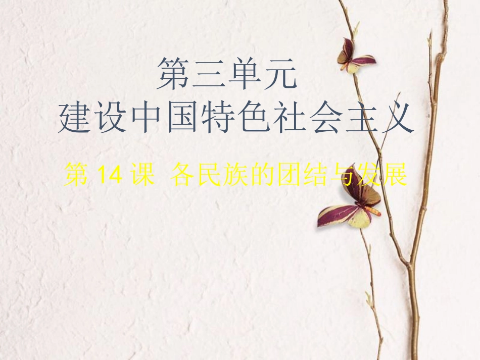 2017八年级历史上册 第三单元 第14课 各民族的团结与发展课件 北师大版_第1页