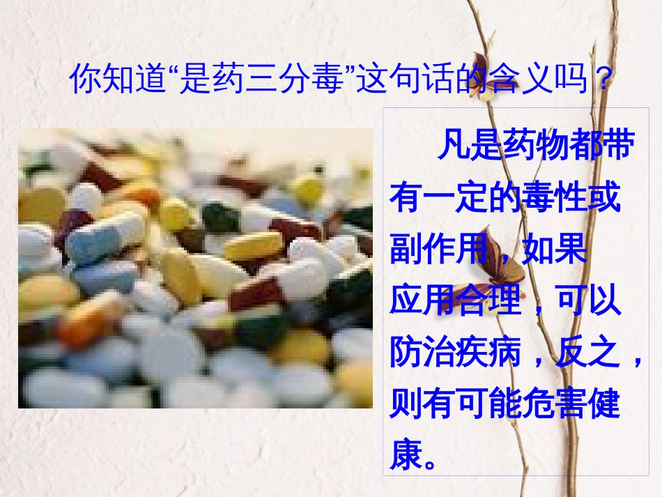 八年级生物下册 第八单元 第二章用药和急救课件 （新版）新人教版(1)_第3页