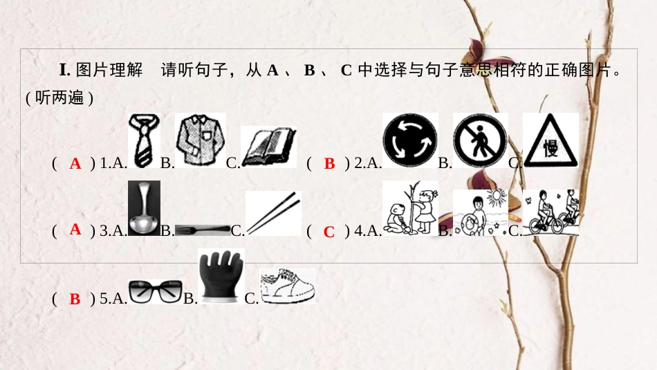 中考英语总复习 第2篇 中考专题探究 专题探究1 听力课件 人教新目标版_第3页