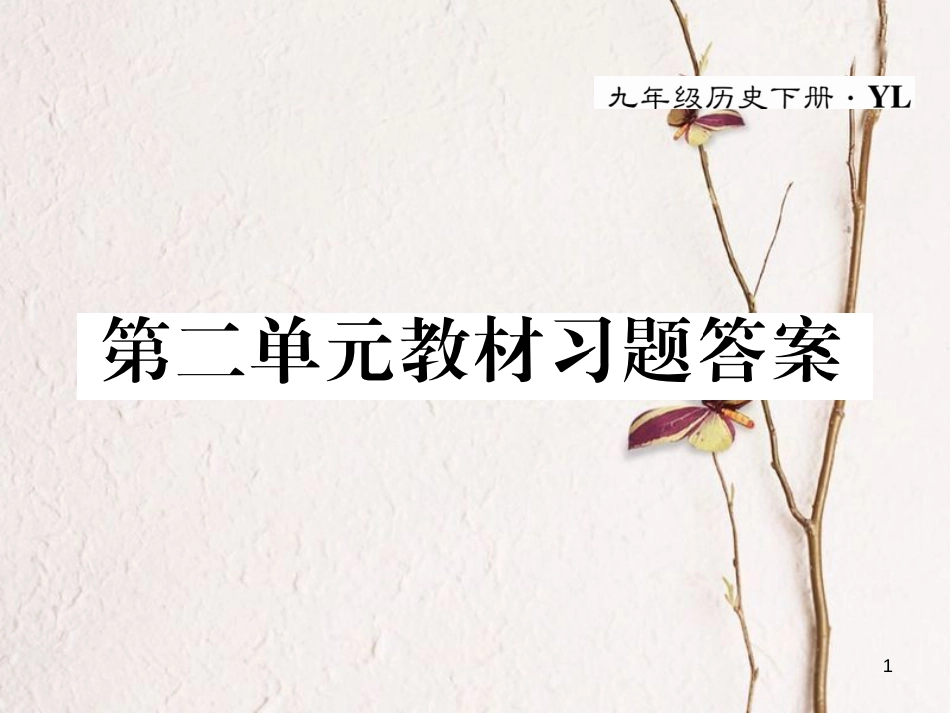 九年级历史下册 第二单元 凡尔赛—华盛顿体系下的东西方世界教材习题答案作业课件 岳麓版(1)_第1页