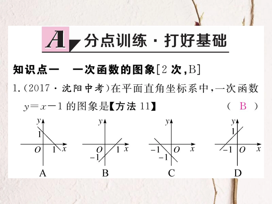 河北省八年级数学下册 19.2 一次函数 19.2.2 一次函数 第2课时 一次函数的图象与性质练习课件 （新版）新人教版_第2页