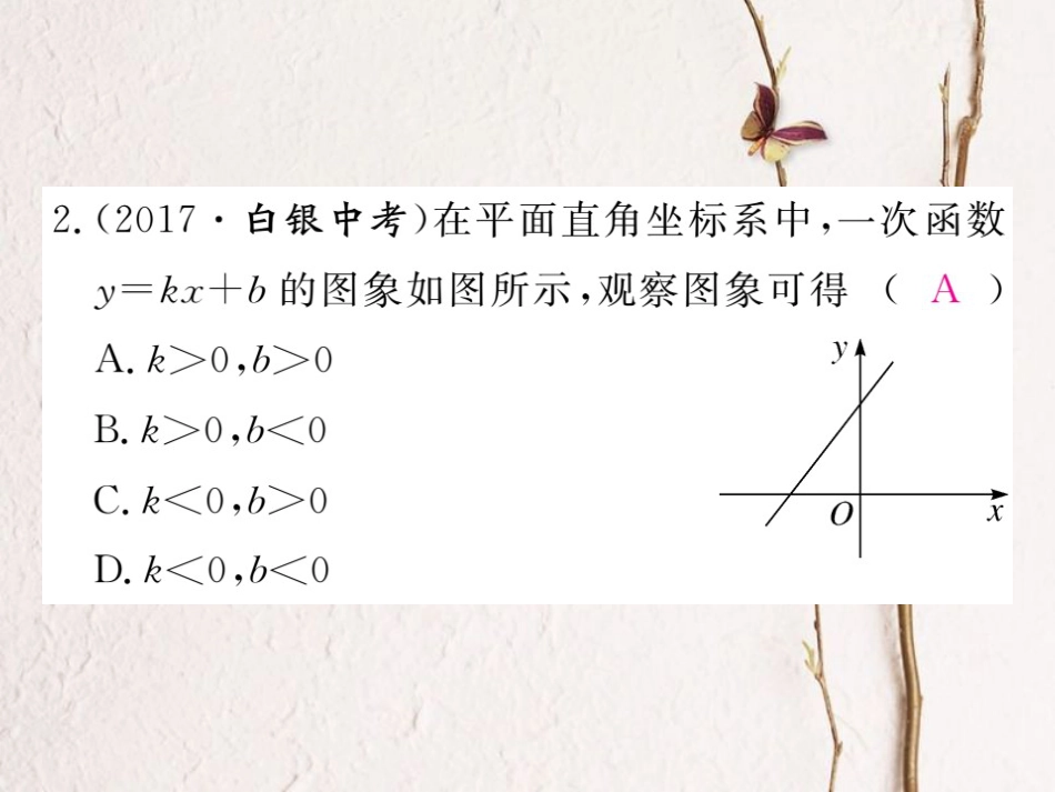 河北省八年级数学下册 19.2 一次函数 19.2.2 一次函数 第2课时 一次函数的图象与性质练习课件 （新版）新人教版_第3页