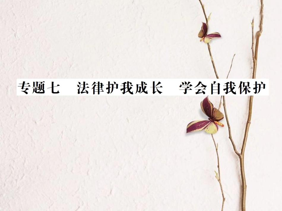 重庆市中考政治 专题复习七 法律护我成长 学会自我保护课件_第1页