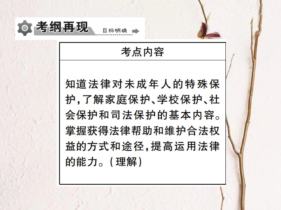 重庆市中考政治 专题复习七 法律护我成长 学会自我保护课件_第2页