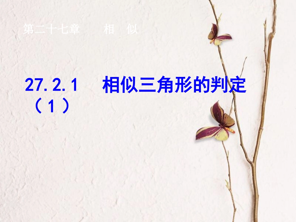 陕西省安康市石泉县池河镇九年级数学下册 第二十七章 相似 27.2.1 相似三角形的判定课件1 （新版）新人教版_第1页