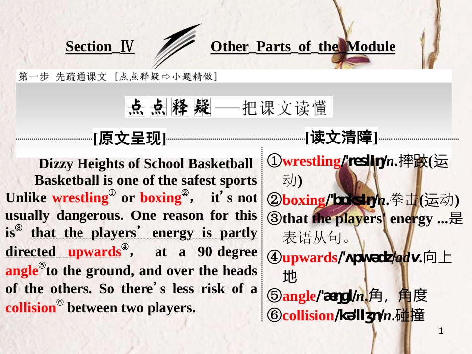 高中英语 Module 1 Basketball Section Ⅳ Other Parts of the Module课件 外研版选修7(1)_第1页