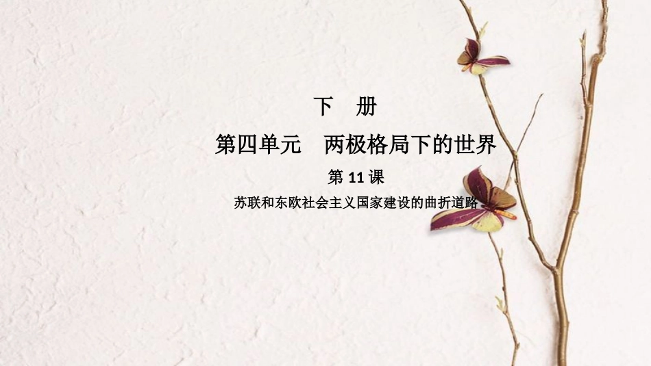 春九年级历史下册 第四单元 两极格局下的世界 第11课 苏联和东欧社会主义国家建设的曲折道路导学课件 中华书局版(1)_第1页