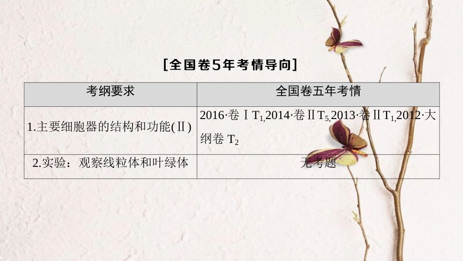 （全国版）2019版高考生物一轮复习 第2单元 细胞的基本结构与物质的输入和输出 第2讲 细胞器——系统内的分工合作课件_第3页