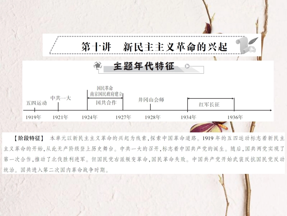 中考历史全程突破 第二部分 教材研析篇 中国近代史 第十讲 课件 北师大版_第1页
