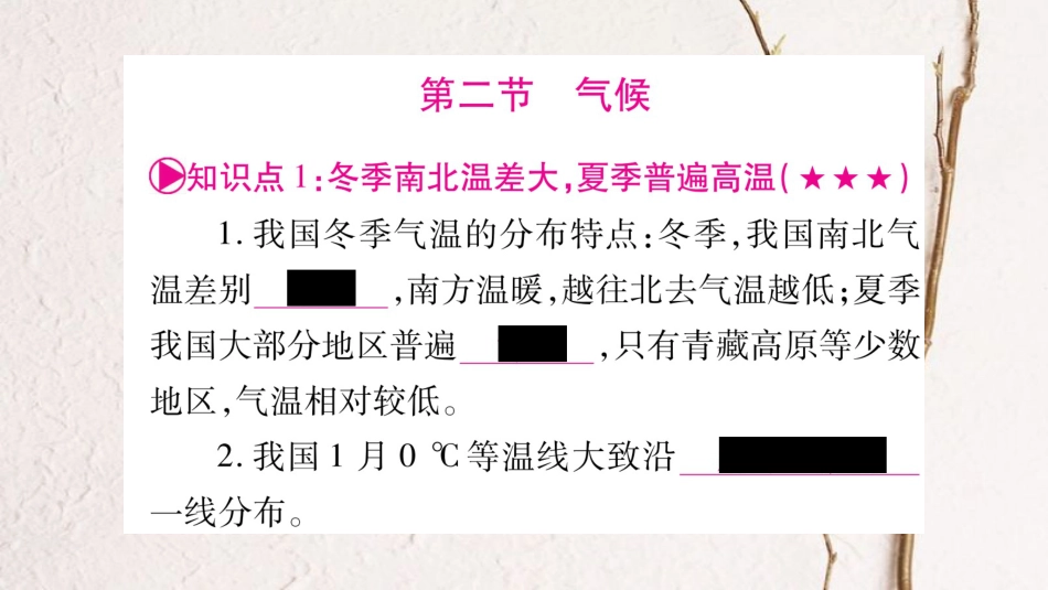 （人教版通用）中考地理总复习 八上 第2章 中国的自然环境 第2课时 气候课件(1)_第2页