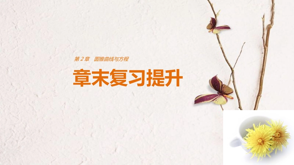 高中数学 第2章 圆锥曲线与方程章末复习提升课件 苏教版选修2-1_第1页