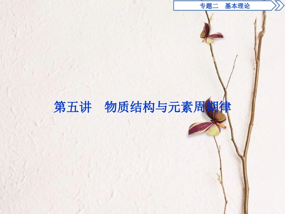 版高考化学二轮复习 专题二 基本理论 第5讲 物质结构与元素周期律课件_第1页