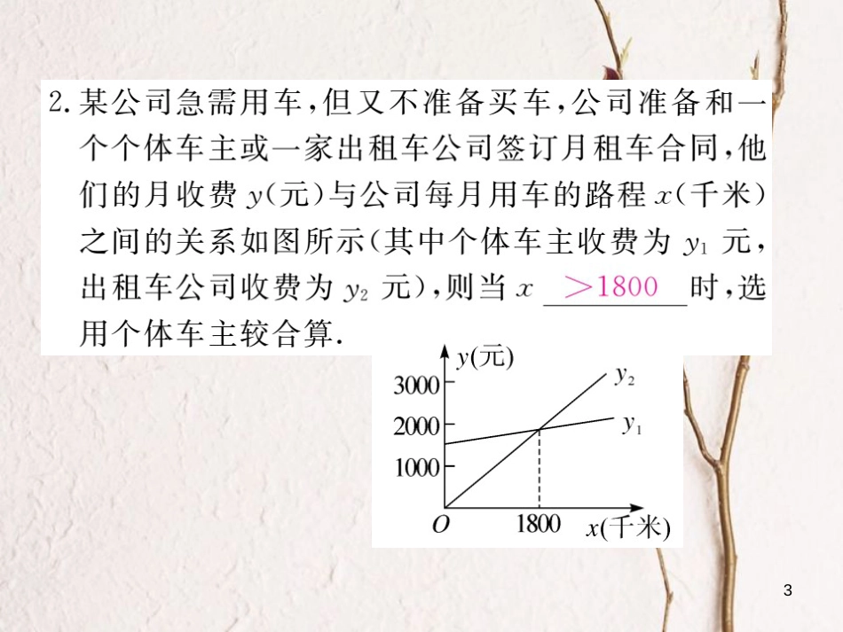 安徽省八年级数学下册 第19章 一次函数 19.3 课题学习 选择方案练习课件 （新版）新人教版(1)_第3页