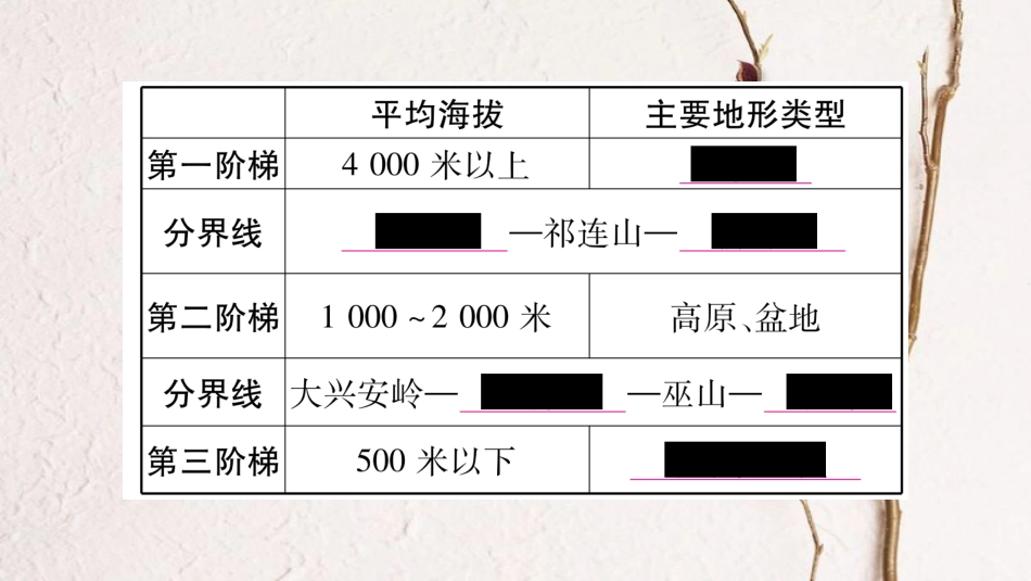 中考地理总复习 知识梳理 八上 第2章中国的自然环境 第1课时 地形地势特征 气候基本特征课件 商务星球版(1)_第3页