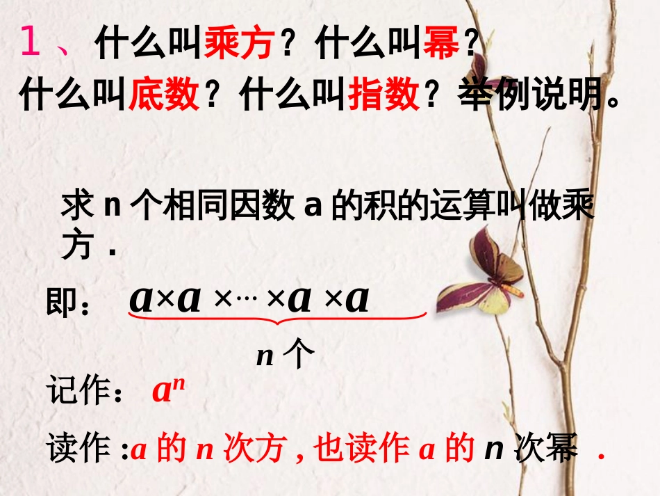 陕西省安康市石泉县池河镇七年级数学上册 1.5.1 乘方（1）课件 （新版）新人教版(1)_第2页