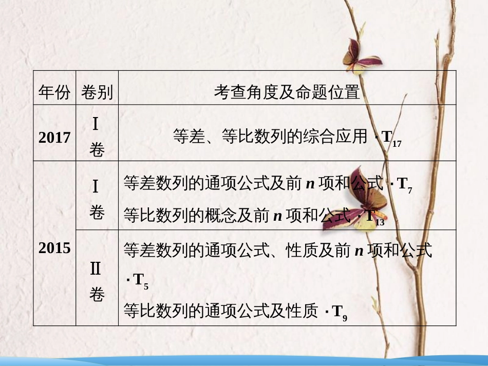 高考数学二轮复习 第一部分 专题三 数列 第一讲 等差数列、等比数列课件(1)_第3页