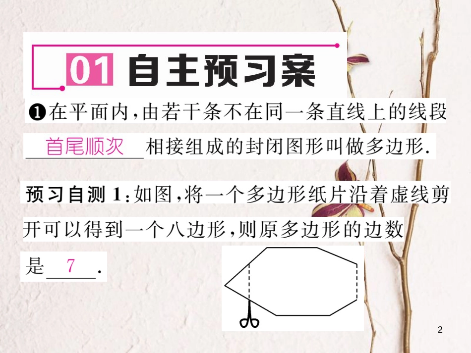 八年级数学下册 第19章 四边形 19.1 多边形内角和作业课件 （新版）沪科版_第2页