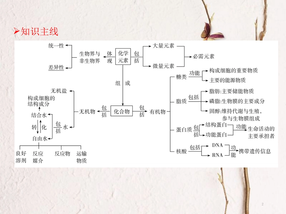 高考生物二轮复习 第一单元 生命系统的细胞基础 专题一 细胞的物质基础课件_第2页