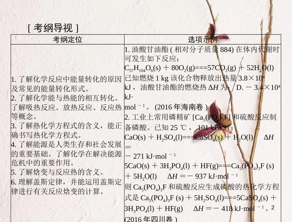 高考化学大一轮专题复习 第三单元 化学基本理论 第14讲 化学反应与能量课件_第2页