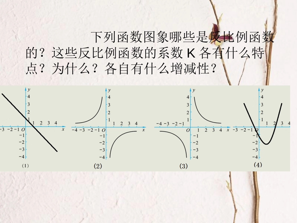 陕西省安康市石泉县池河镇九年级数学下册 第二十六章 反比例函数 26.1.2 反比例函数的图象和性质课件4 （新版）新人教版(1)_第2页