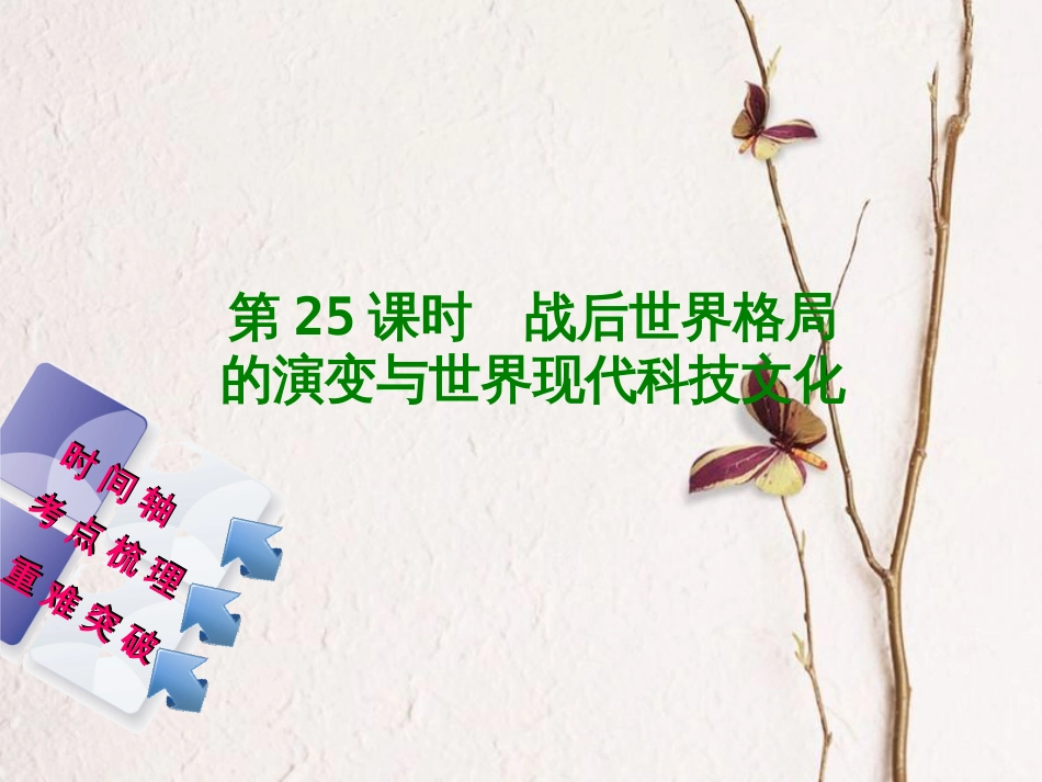 福建省中考历史复习 第一部分 教材梳理篇 第5单元 世界现代史 第25课时 战后世界格局的演变与世界现代科技文化课件_第1页