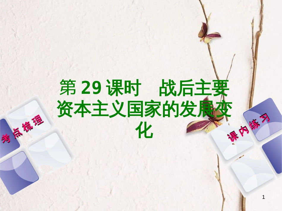 （江西专版）中考历史复习 第1部分 教材梳理篇 第六单元 世界现代史 第29课时 战后主要资本主义国家的发展变化课件_第1页