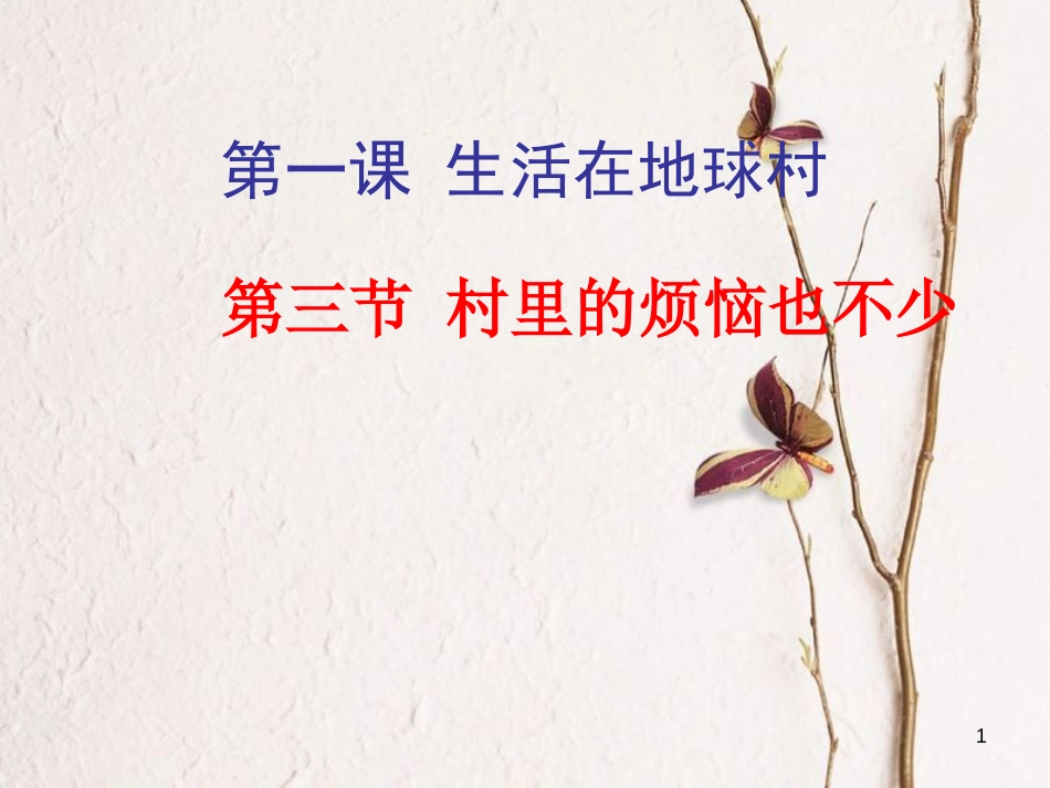 九年级政治全册 第一单元 世界大舞台 第一课 生活在地球村 村里的烦恼也不少课件 人民版_第1页