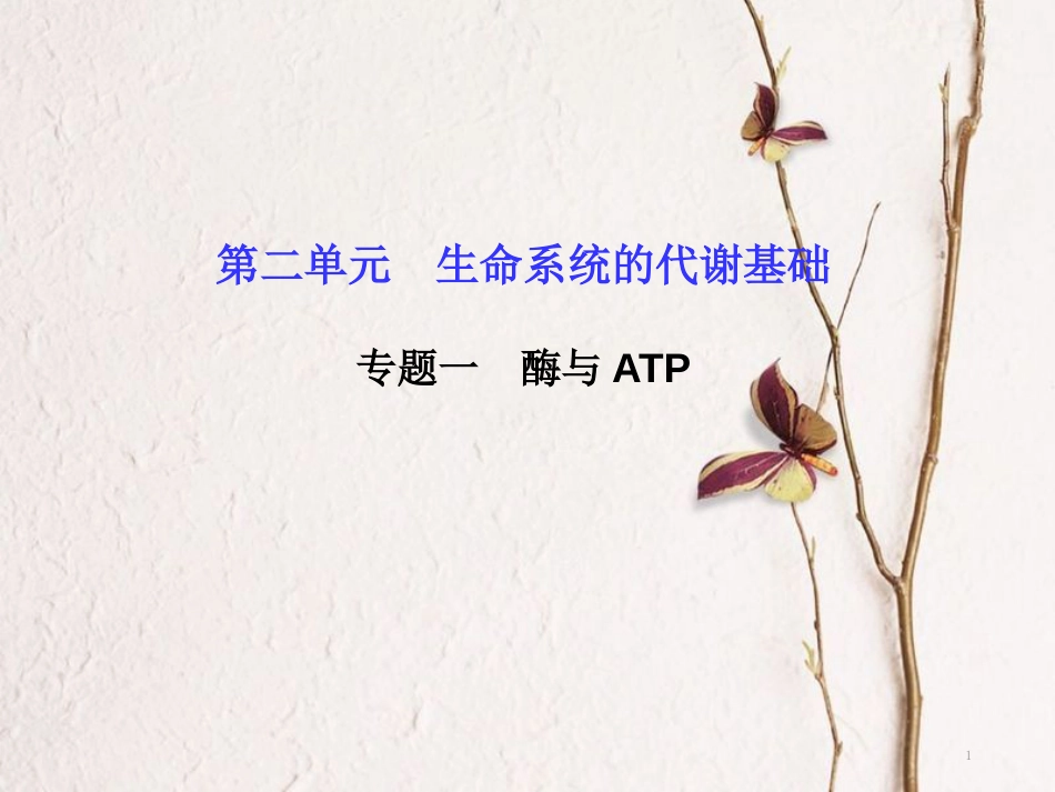 高考生物二轮复习 第二单元 生命系统的代谢基础 专题一 酶与ATP课件(1)_第1页