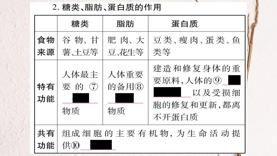 中考生物总复习 教材考点梳理 七下 第4单元 第2章 人体的营养课件 新人教版(1)_第3页