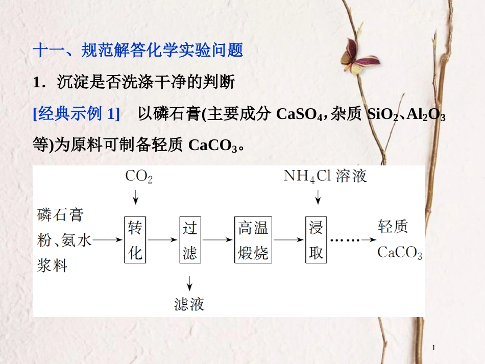 高考化学二轮复习 专题复习回扣基础 排查考点十一、规范解答化学实验问题课件(1)_第1页
