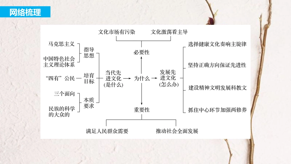 2019届高考政治一轮复习 第十二单元 发展中国特色社会主义文化 单元综合提升课件 新人教版必修3_第2页