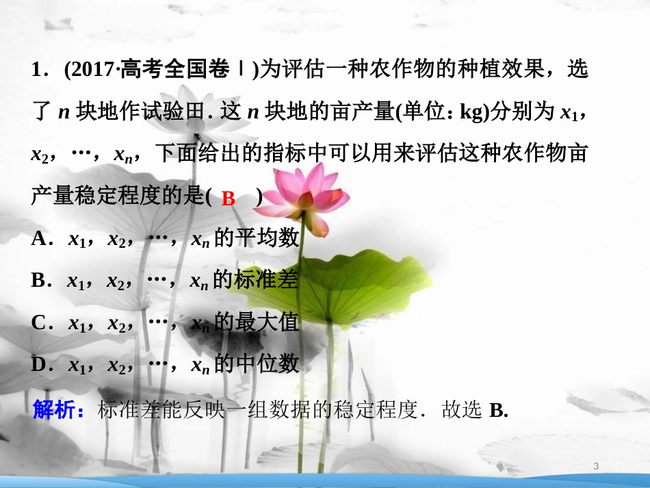 高考数学二轮复习 第一部分 专题六 算法、复数、推理与证明、概率与统计 第二讲 统计与统计案例课件_第3页