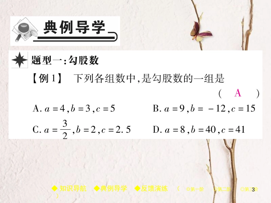 八年级数学下册 17《勾股定理》17.2 勾股定理的逆定理 第2课时 勾股定理的逆定理（2）习题课件 （新版）新人教版(1)_第3页