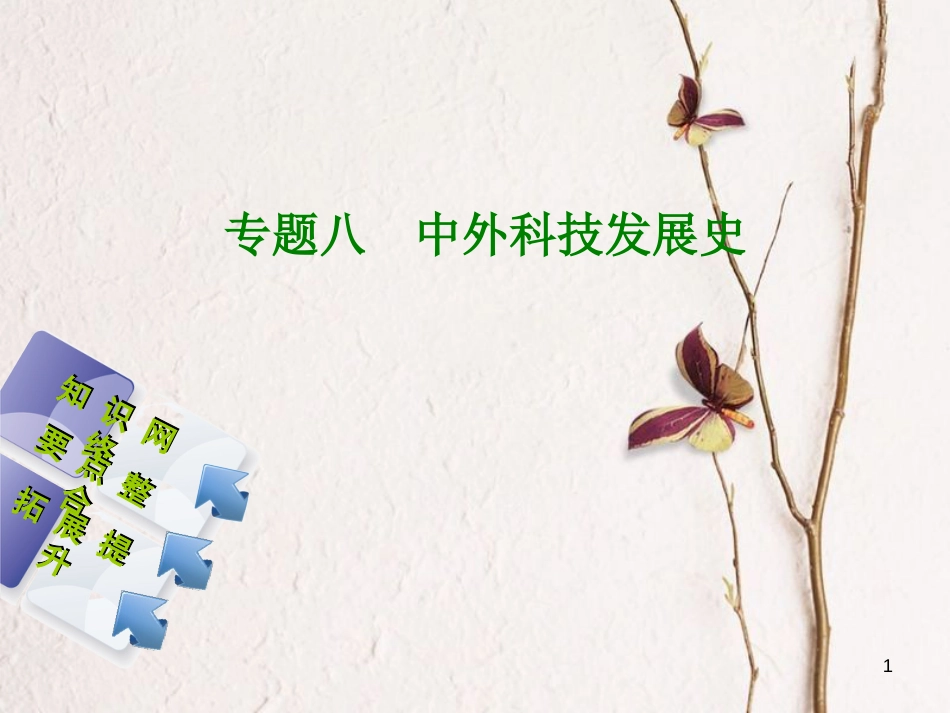 中考历史复习方案 专题突破篇 专题八 中外科技发展史课件 岳麓版(1)_第1页