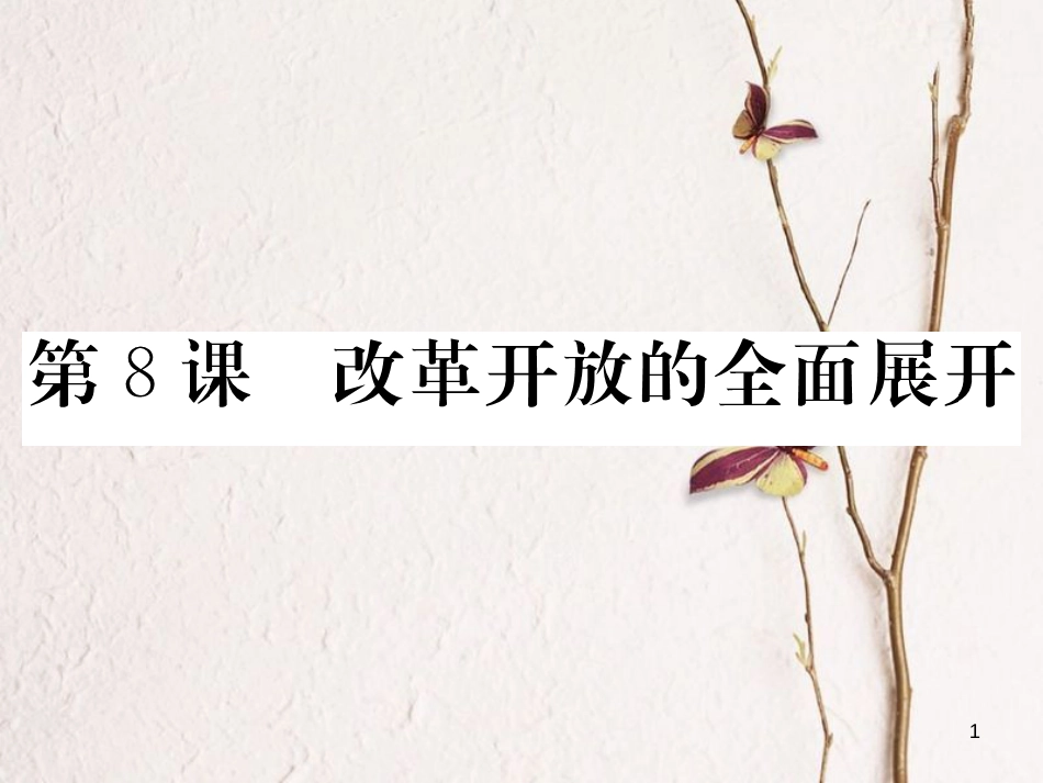 八年级历史下册 第三单元 社会主义现代化建设的新时期 第8课 改革开放的全面展开作业课件 川教版(1)_第1页