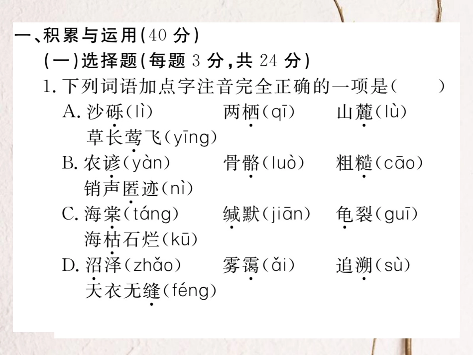 八年级语文下册 第二单元检测卷课件 新人教版_第2页