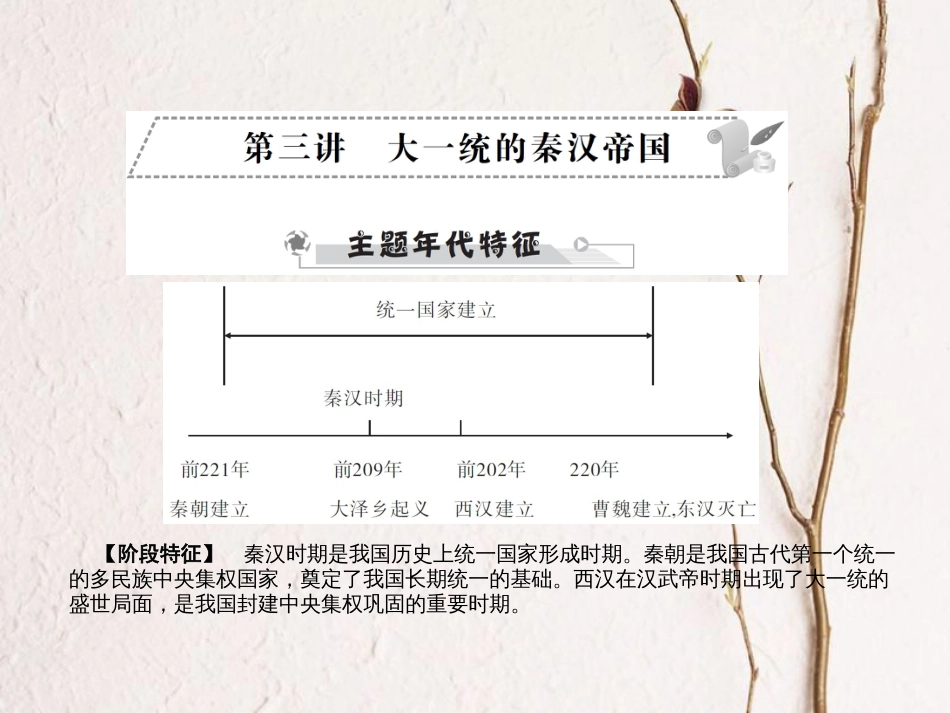 中考历史全程突破 第二部分 教材研析篇 中国古代史 第三讲 课件 北师大版_第1页