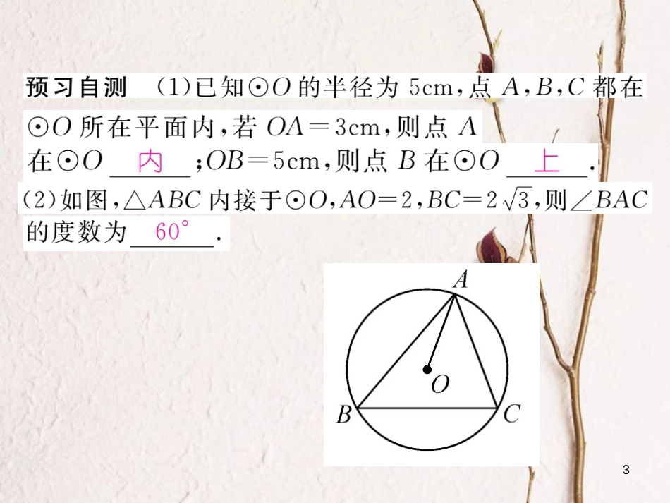 九年级数学下册 第27章 圆 27.2.1 点和圆的位置关系作业课件 （新版）华东师大版(1)_第3页