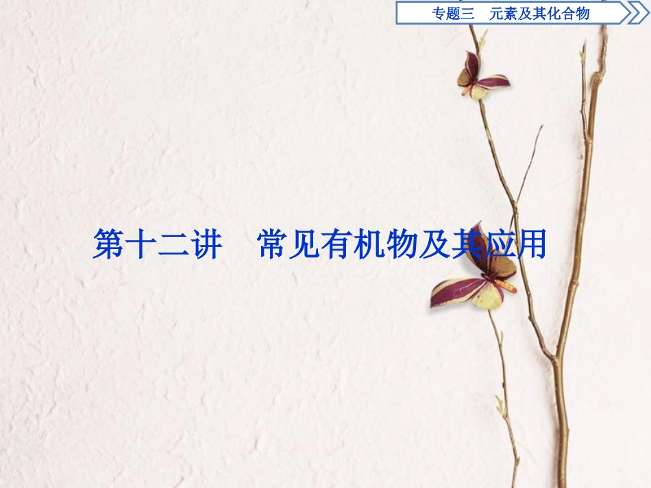 版高考化学二轮复习 专题三 元素及其化合物 第12讲 常见有机物及其应用课件_第1页