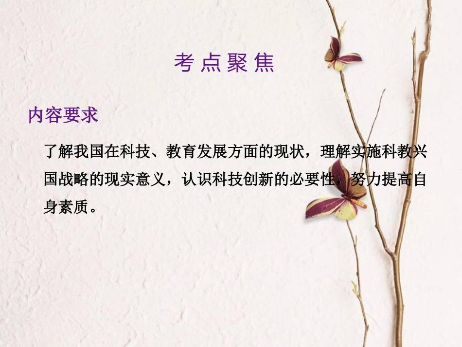 中考政治总复习 第三单元 国情与责任 考点33 科教兴国与创新课件(1)_第2页