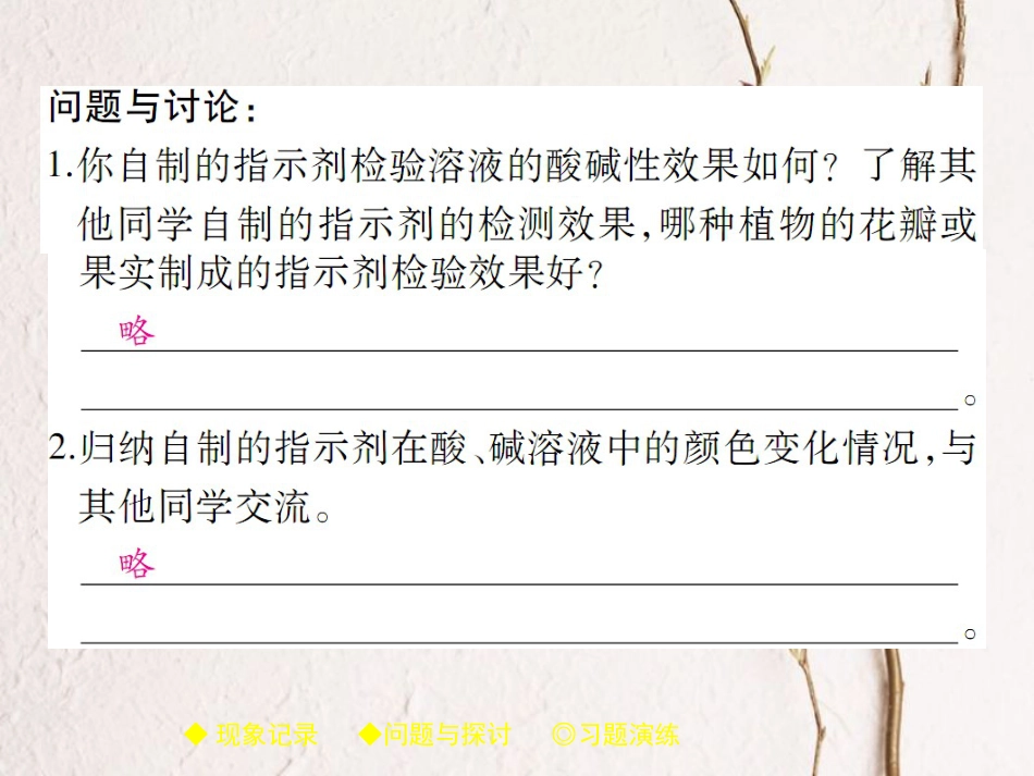 九年级化学下册 第10单元 酸和碱 实验活动7 溶液酸碱性的检验习题课件 (新版)新人教版_第3页