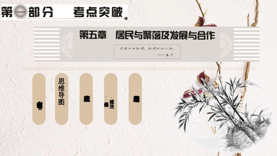 中考地理总复习 第1部分 考点突破 第5章 居民与聚落及发展与合作课件 新人教版_第1页