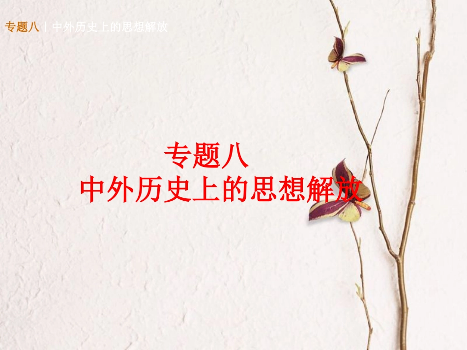 广西柳州市中考历史复习 专题夺分 专题八 中外历史上的思想解放课件(1)_第1页