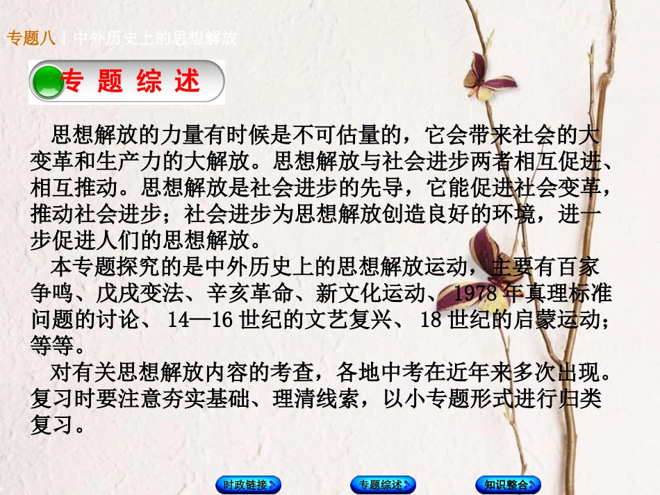 广西柳州市中考历史复习 专题夺分 专题八 中外历史上的思想解放课件(1)_第3页