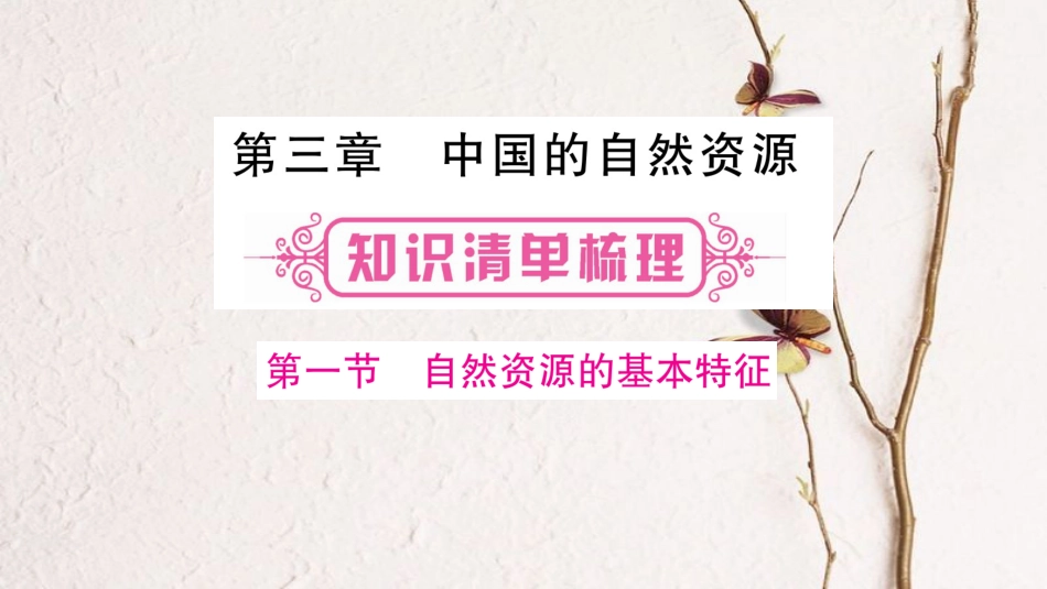（人教版通用）中考地理总复习 八上 第3章 中国的自然资源课件(1)_第1页